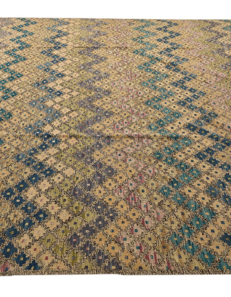 Detail image of  8' 7 x 11' 3  Hand Woven Kilim Modern Wool Rug