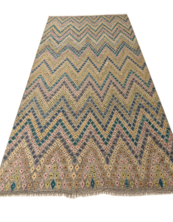 Detail image of  8' 10 x 10' 9  Hand Woven Kilim Modern Wool Rug