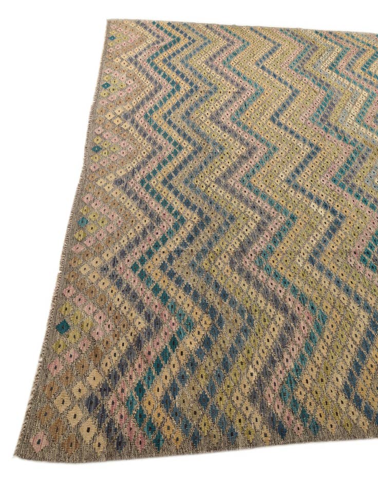 Detail image of  8' 10 x 10' 9  Hand Woven Kilim Modern Wool Rug