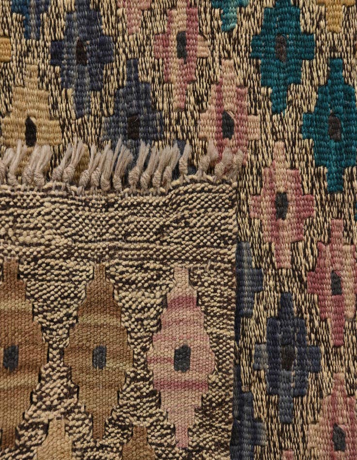 Detail image of  8' 10 x 10' 9  Hand Woven Kilim Modern Wool Rug