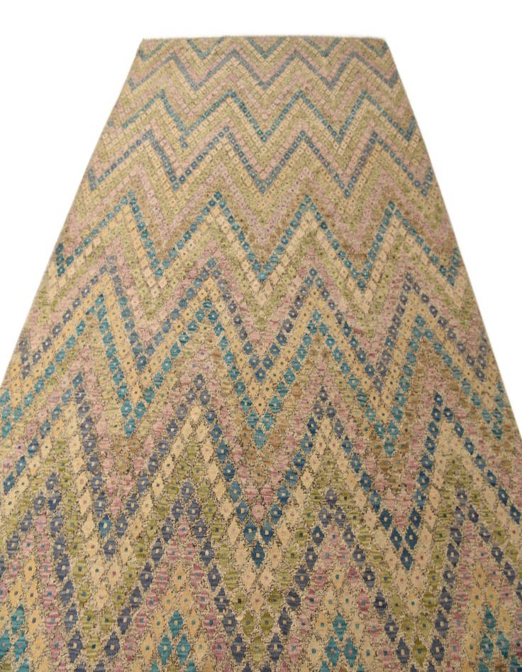 Detail image of  8' 9 x 11' 5  Hand Woven Kilim Modern Wool Rug