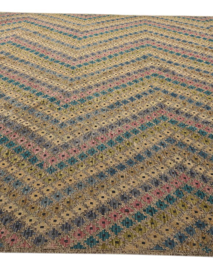 Detail image of  10' 3 x 12' 11  Hand Woven Kilim Modern Wool Rug