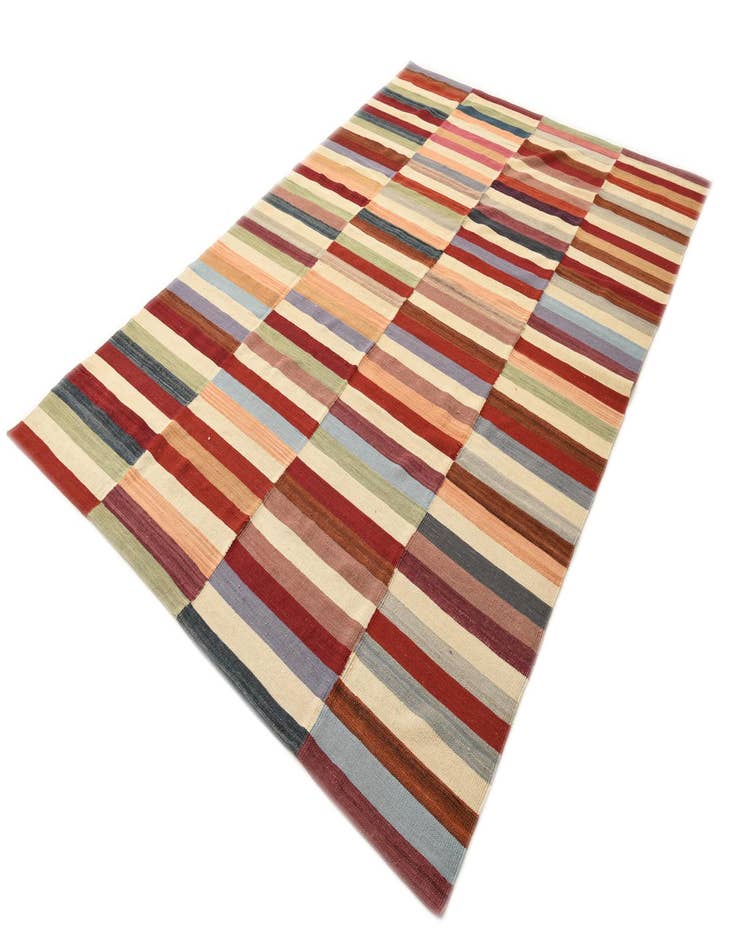 Detail image of  6' 5 x 9' 8  Hand Woven Kilim Modern Wool Rug