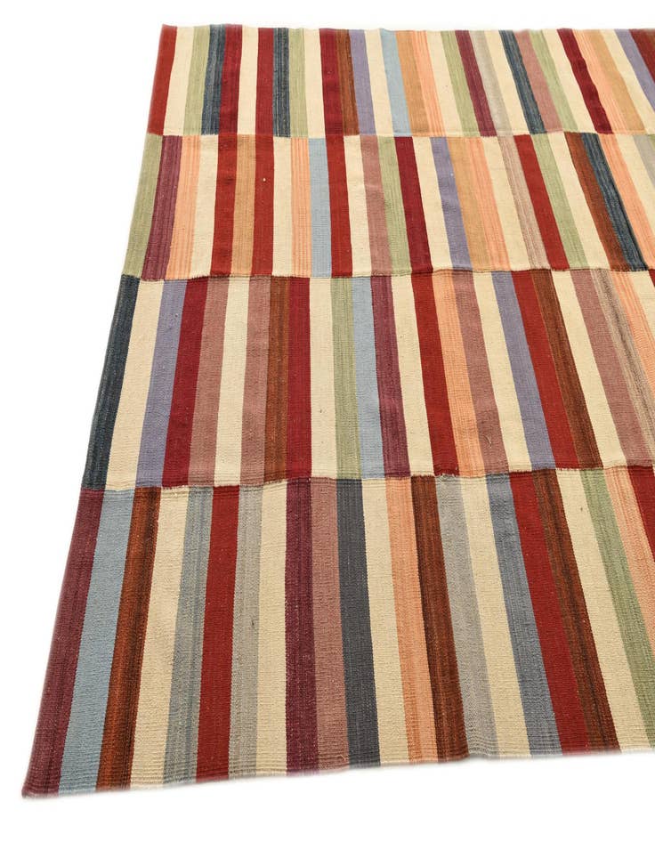 Detail image of  6' 5 x 9' 8  Hand Woven Kilim Modern Wool Rug