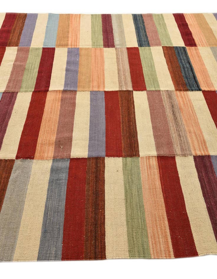 Detail image of  6' 5 x 9' 8  Hand Woven Kilim Modern Wool Rug