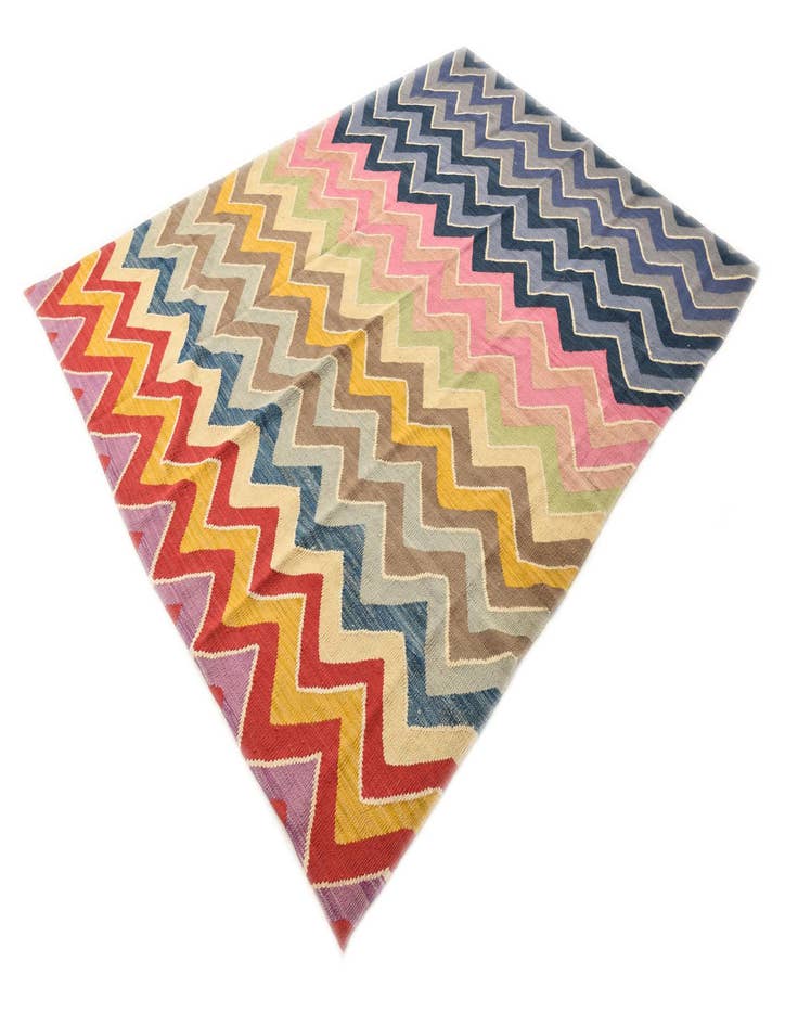 Detail image of  7' x 9' 8  Hand Woven Kilim Modern Wool Rug