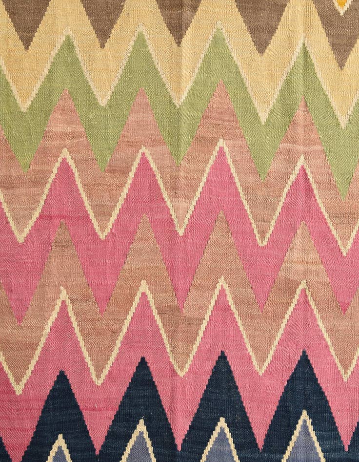 Detail image of  7' x 9' 8  Hand Woven Kilim Modern Wool Rug