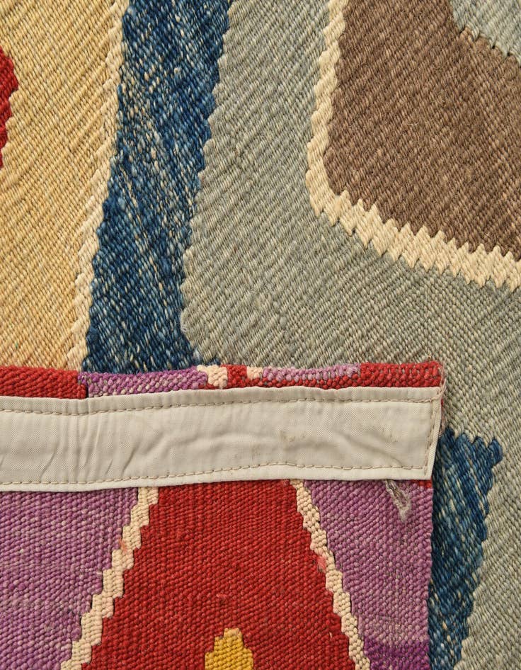 Detail image of  7' x 9' 8  Hand Woven Kilim Modern Wool Rug