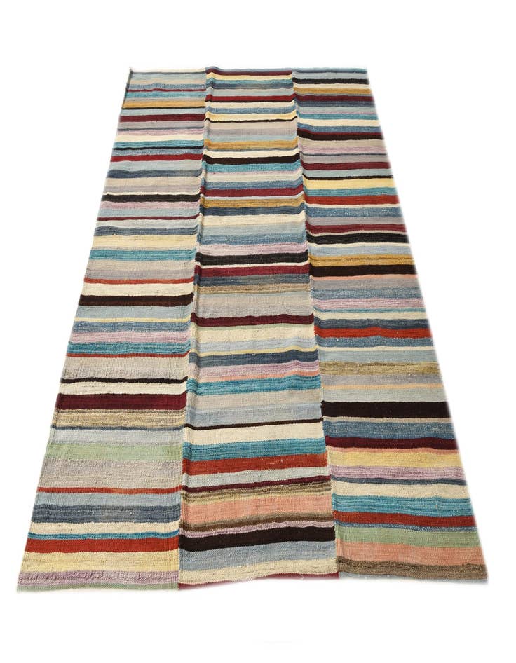 Detail image of  4' 9 x 6' 4  Hand Woven Kilim Modern Wool Rug