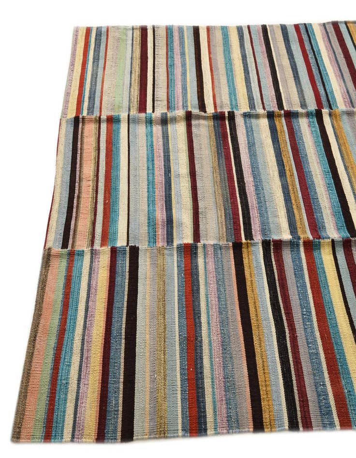 Detail image of  4' 9 x 6' 4  Hand Woven Kilim Modern Wool Rug