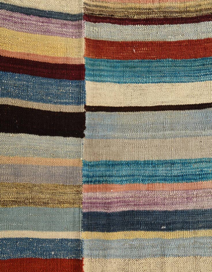 Detail image of  4' 9 x 6' 4  Hand Woven Kilim Modern Wool Rug