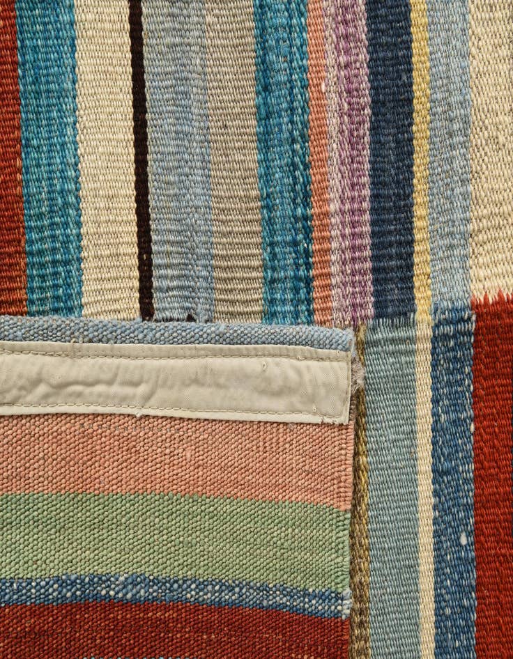 Detail image of  4' 9 x 6' 4  Hand Woven Kilim Modern Wool Rug