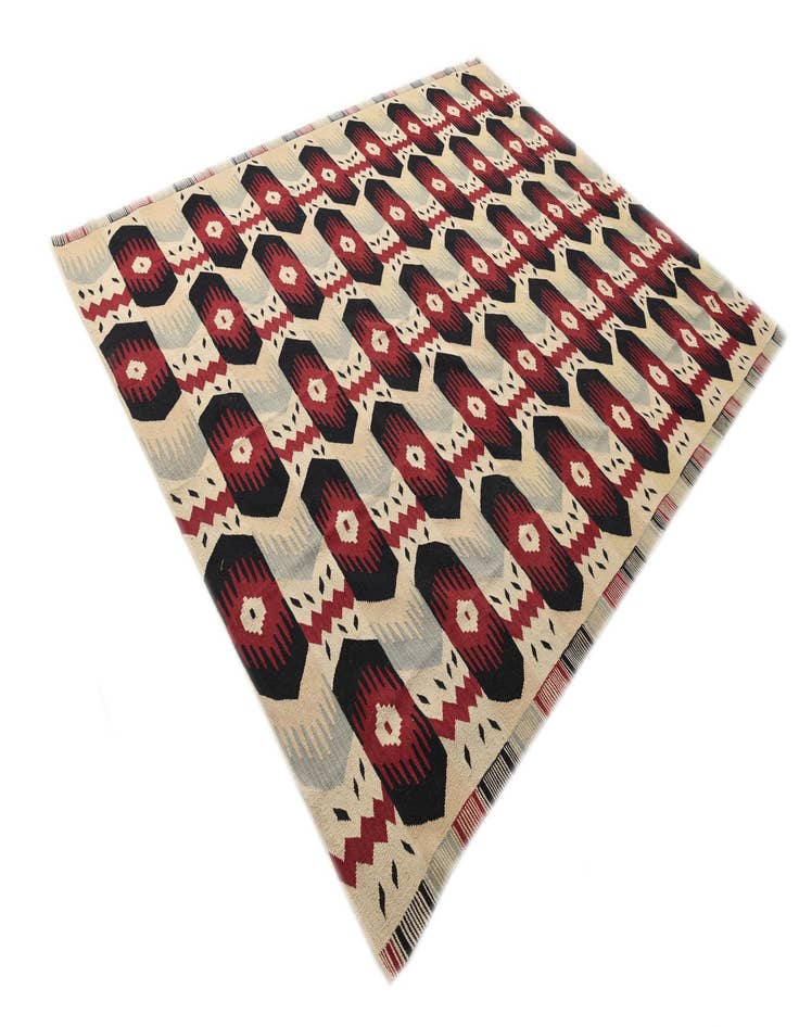 Detail image of  8' 10 x 11' 3  Hand Woven Kilim Modern Wool Rug