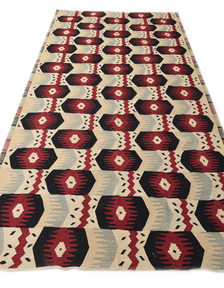 Detail image of  8' 10 x 11' 3  Hand Woven Kilim Modern Wool Rug