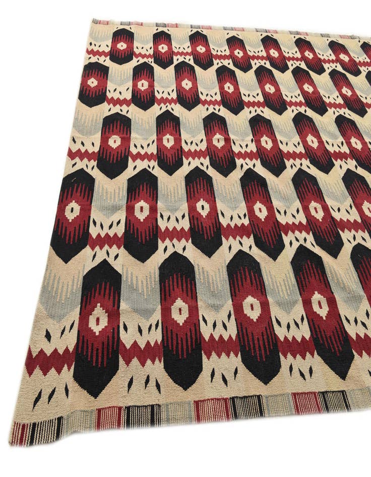 Detail image of  8' 10 x 11' 3  Hand Woven Kilim Modern Wool Rug