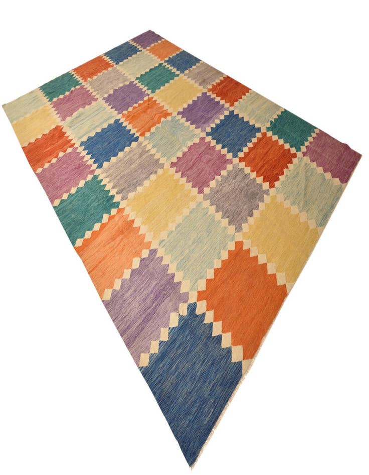 Detail image of  10' x 14' 3  Hand Woven Kilim Modern Wool Rug
