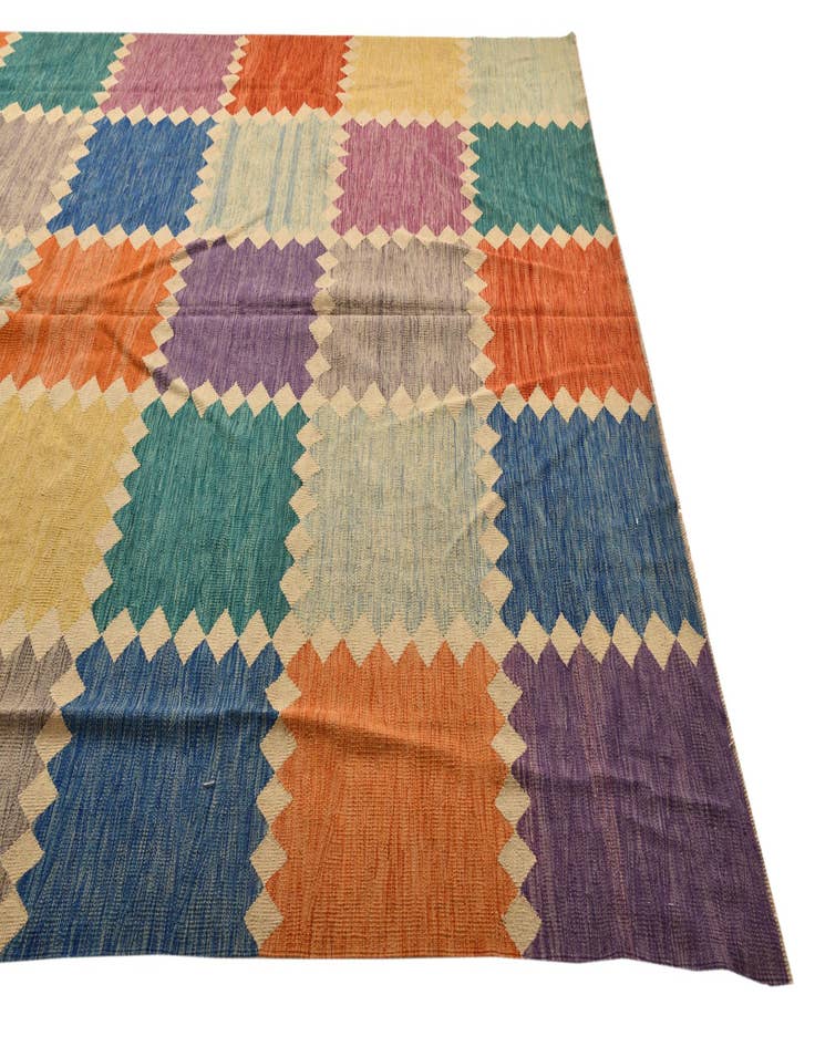 Detail image of  10' x 14' 3  Hand Woven Kilim Modern Wool Rug