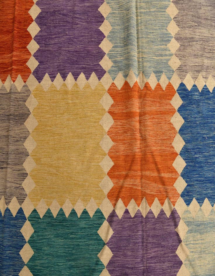 Detail image of  10' x 14' 3  Hand Woven Kilim Modern Wool Rug