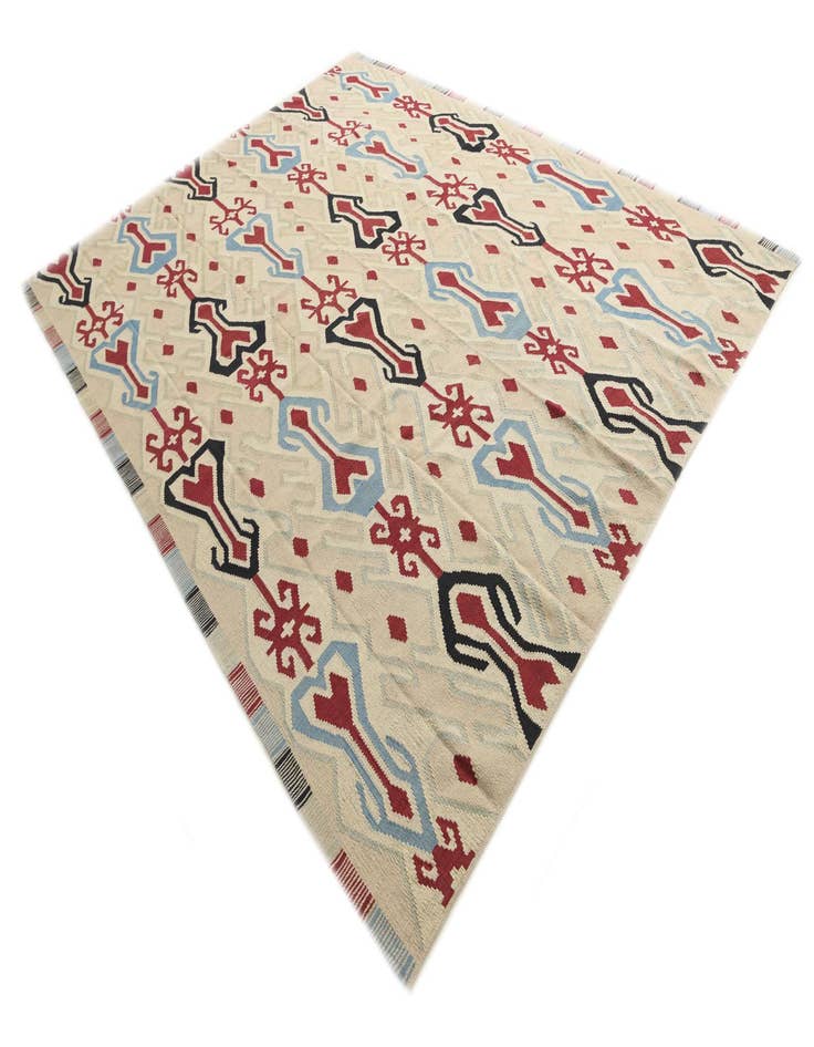 Detail image of  9' x 11' 3  Hand Woven Kilim Modern Wool Rug