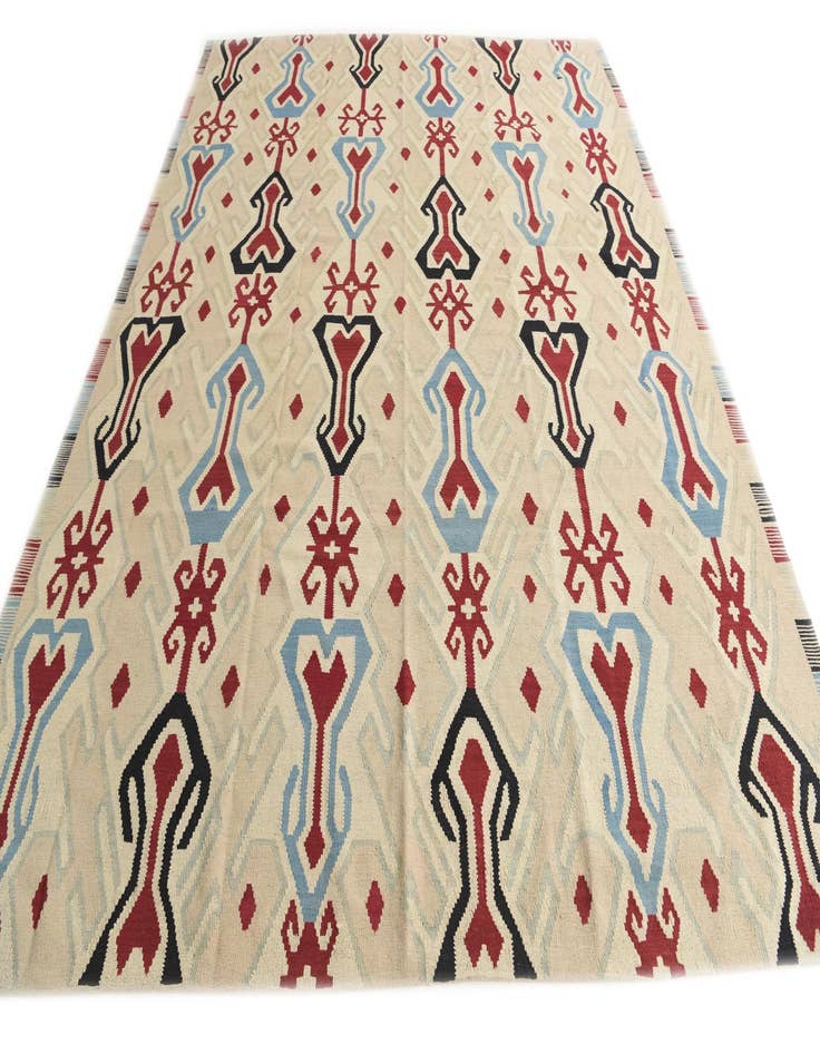 Detail image of  9' x 11' 3  Hand Woven Kilim Modern Wool Rug