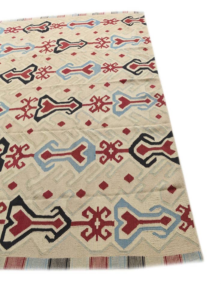 Detail image of  9' x 11' 3  Hand Woven Kilim Modern Wool Rug