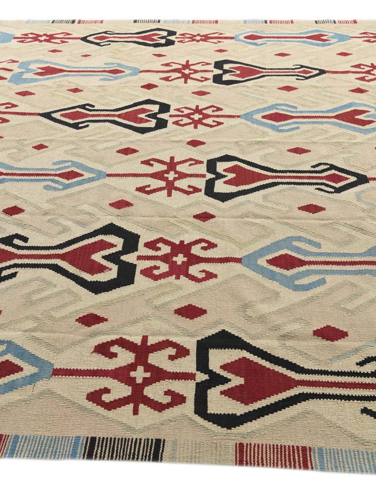 Detail image of  9' x 11' 3  Hand Woven Kilim Modern Wool Rug