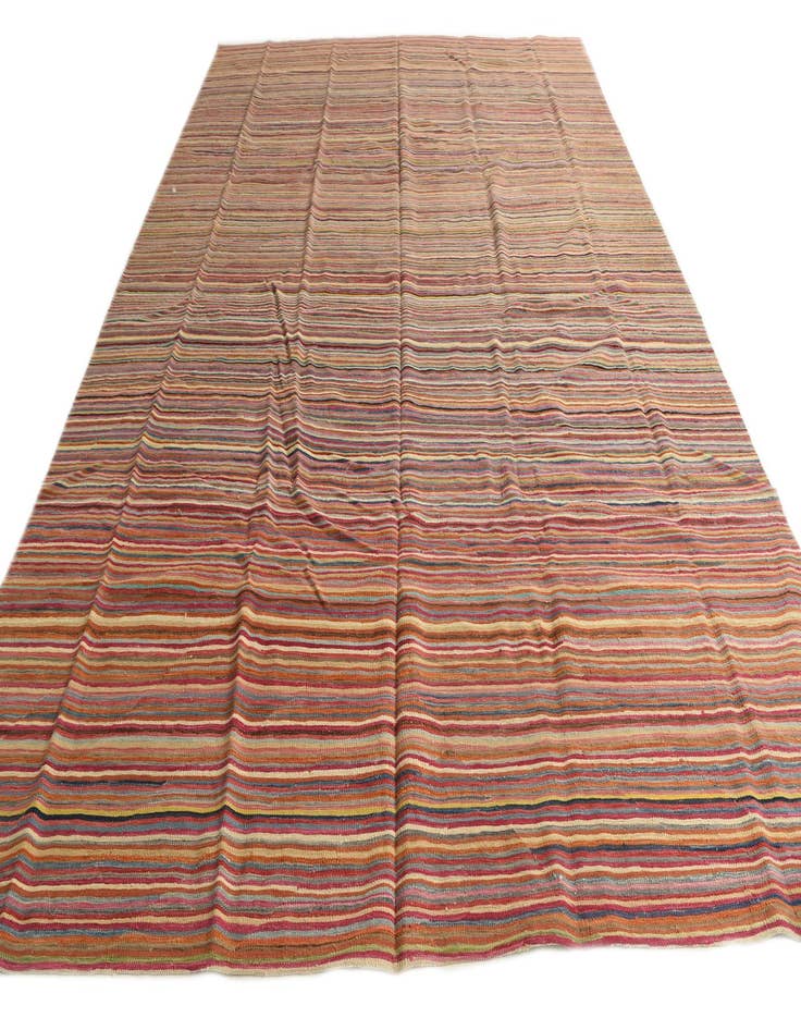 Detail image of  10' 1 x 14'  Hand Woven Kilim Modern Wool Rug