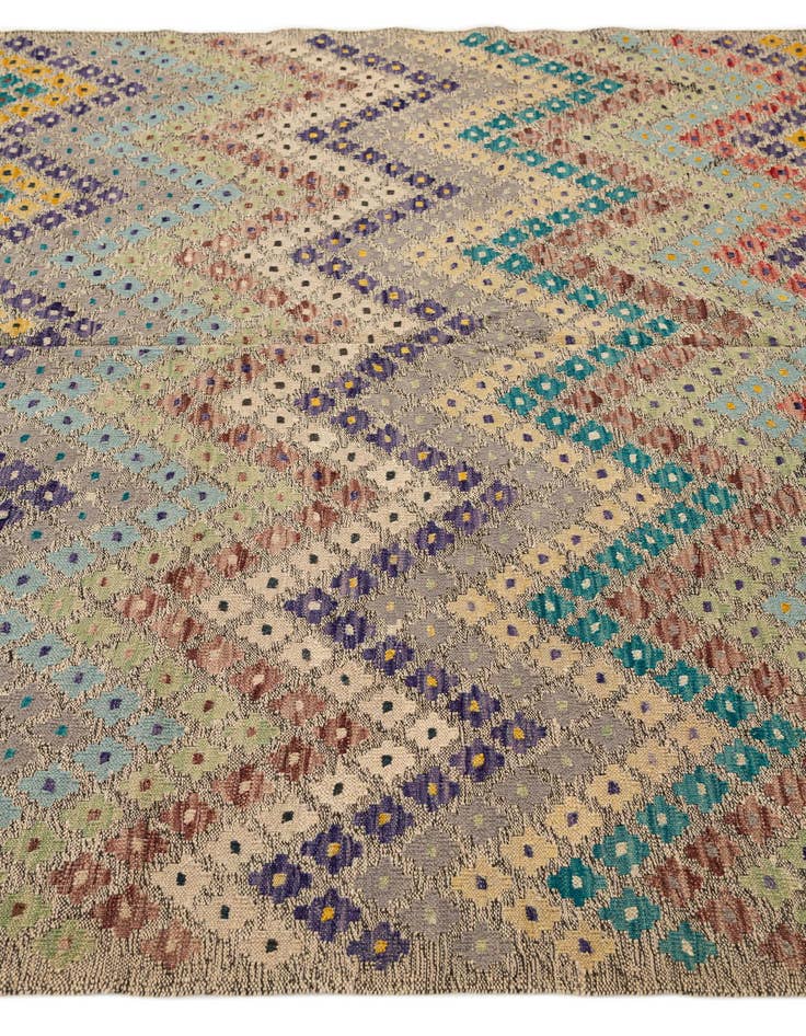 Detail image of  6' 4 x 7' 8  Hand Knotted Kilim Modern Wool Rug