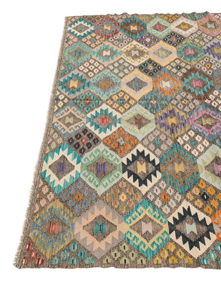 Detail image of  6' 3 x 8' 2  Hand Knotted Kilim Modern Wool Rug