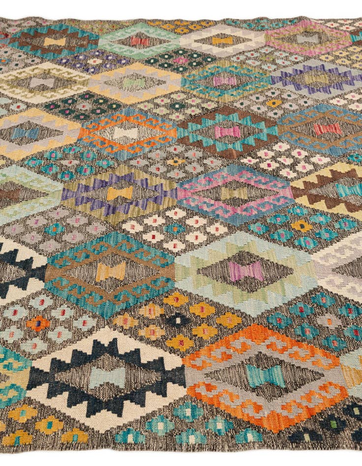 Detail image of  6' 3 x 8' 2  Hand Knotted Kilim Modern Wool Rug