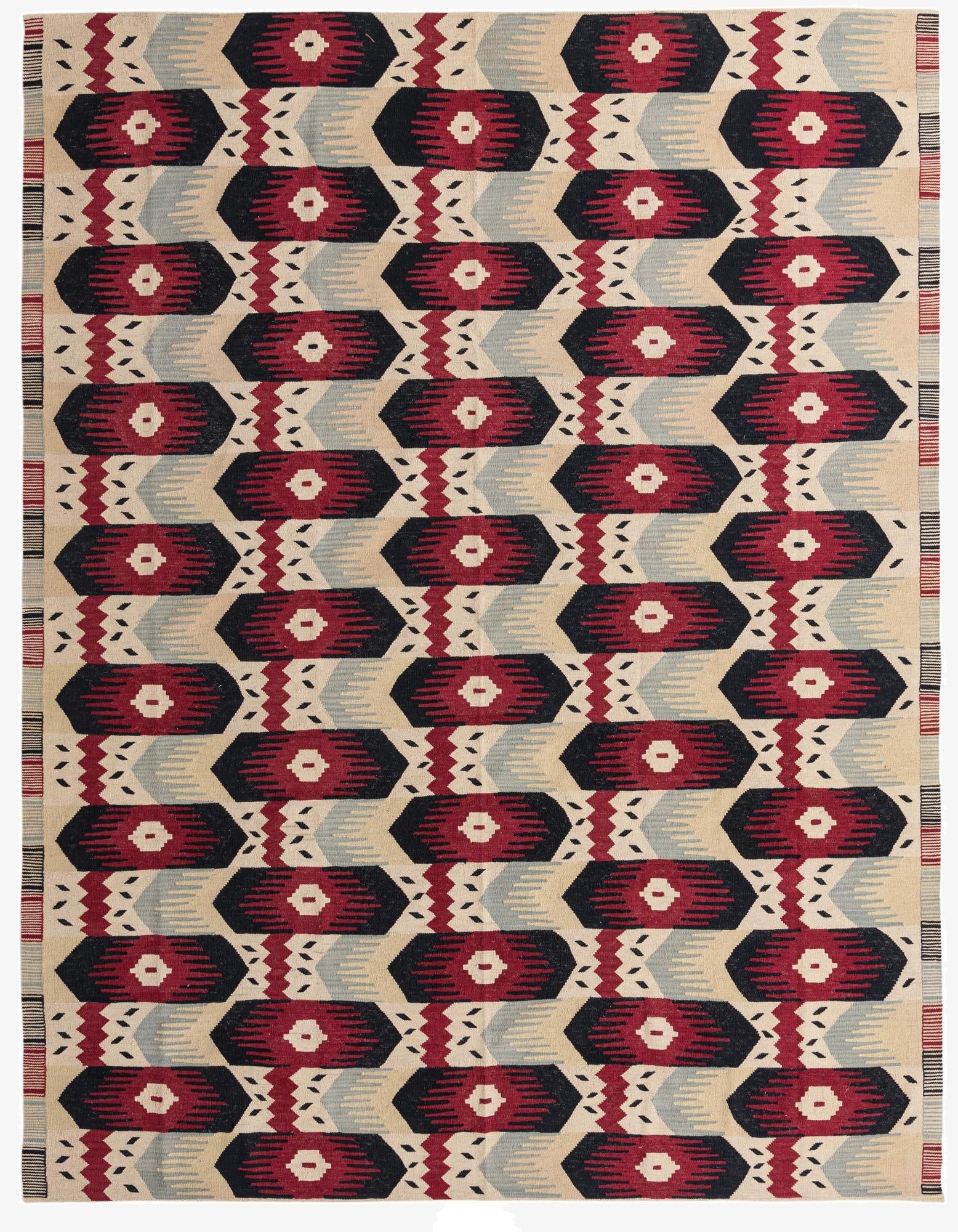  8' 10 x 11' 3  Hand Woven Kilim Modern Wool Rug
