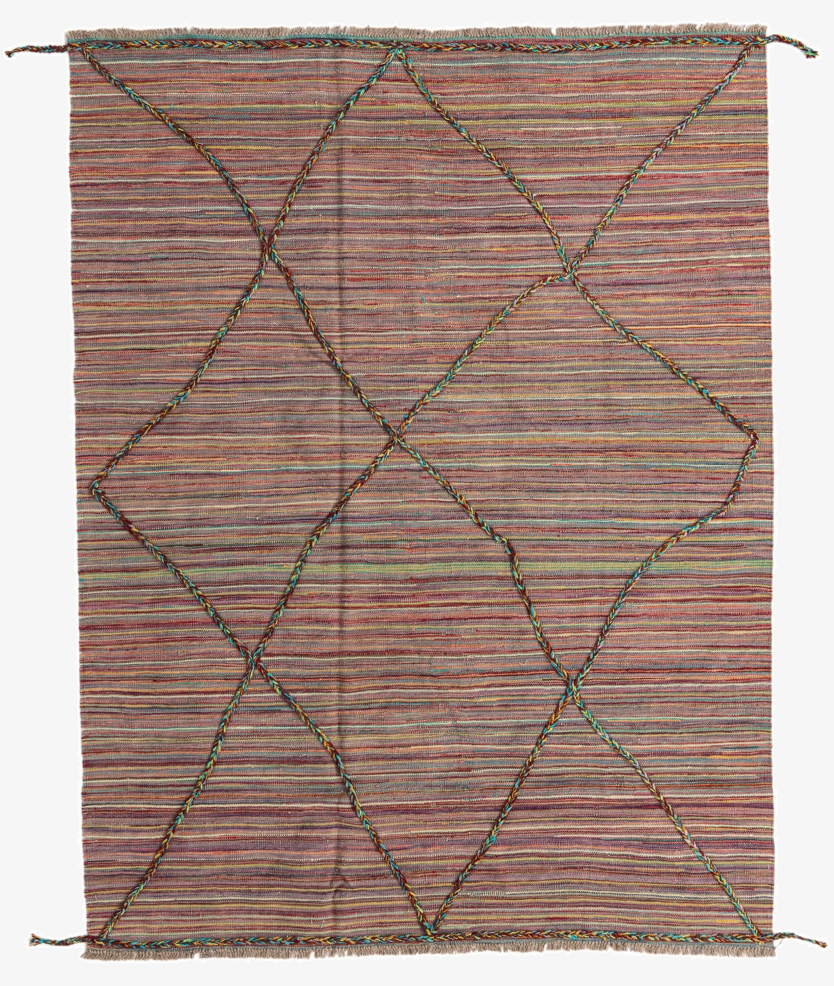  6' x 7' 10  Hand Woven Kilim Modern Wool Rug