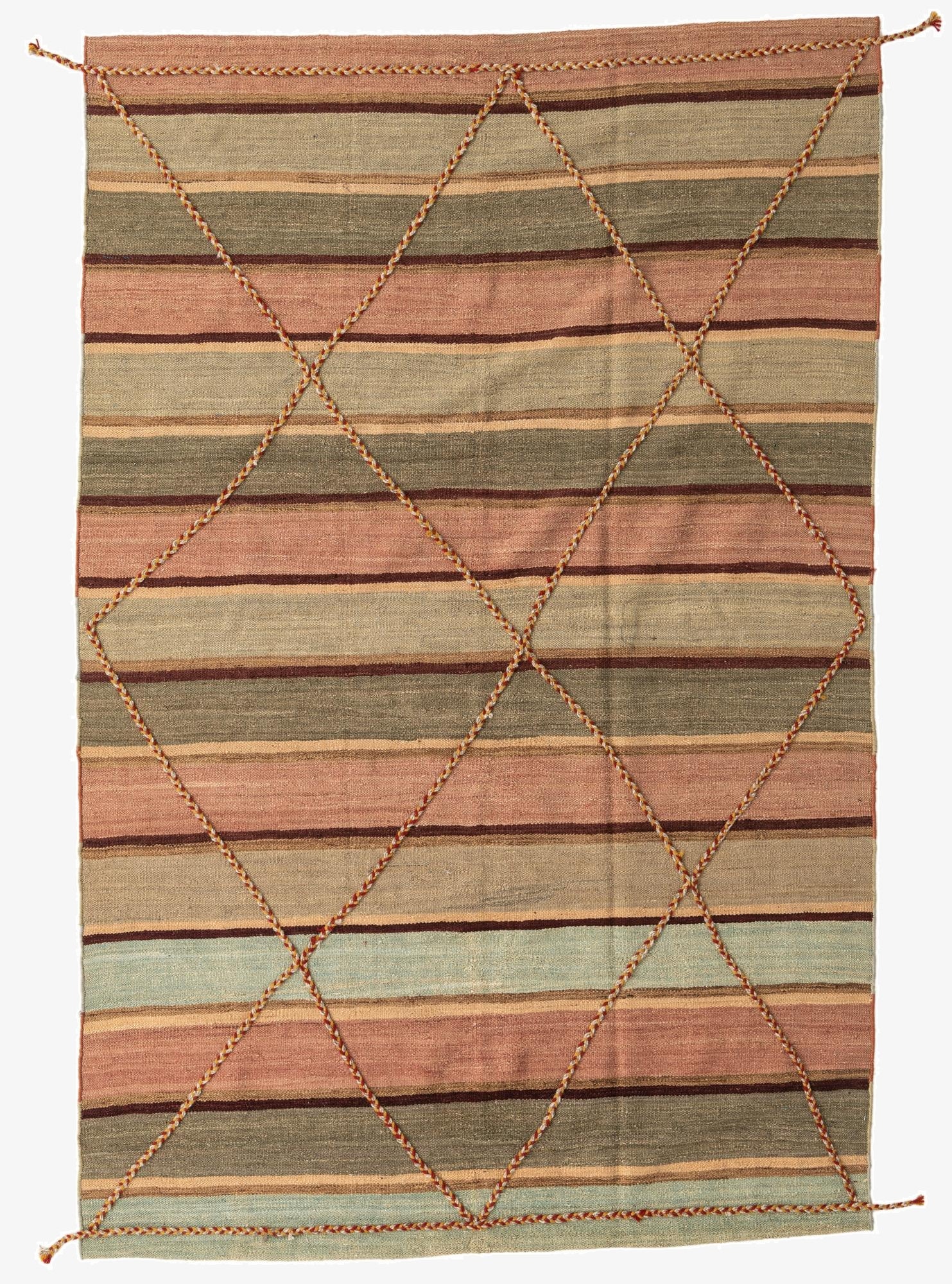  5' 7 x 8' 6  Hand Woven Kilim Modern Wool Rug