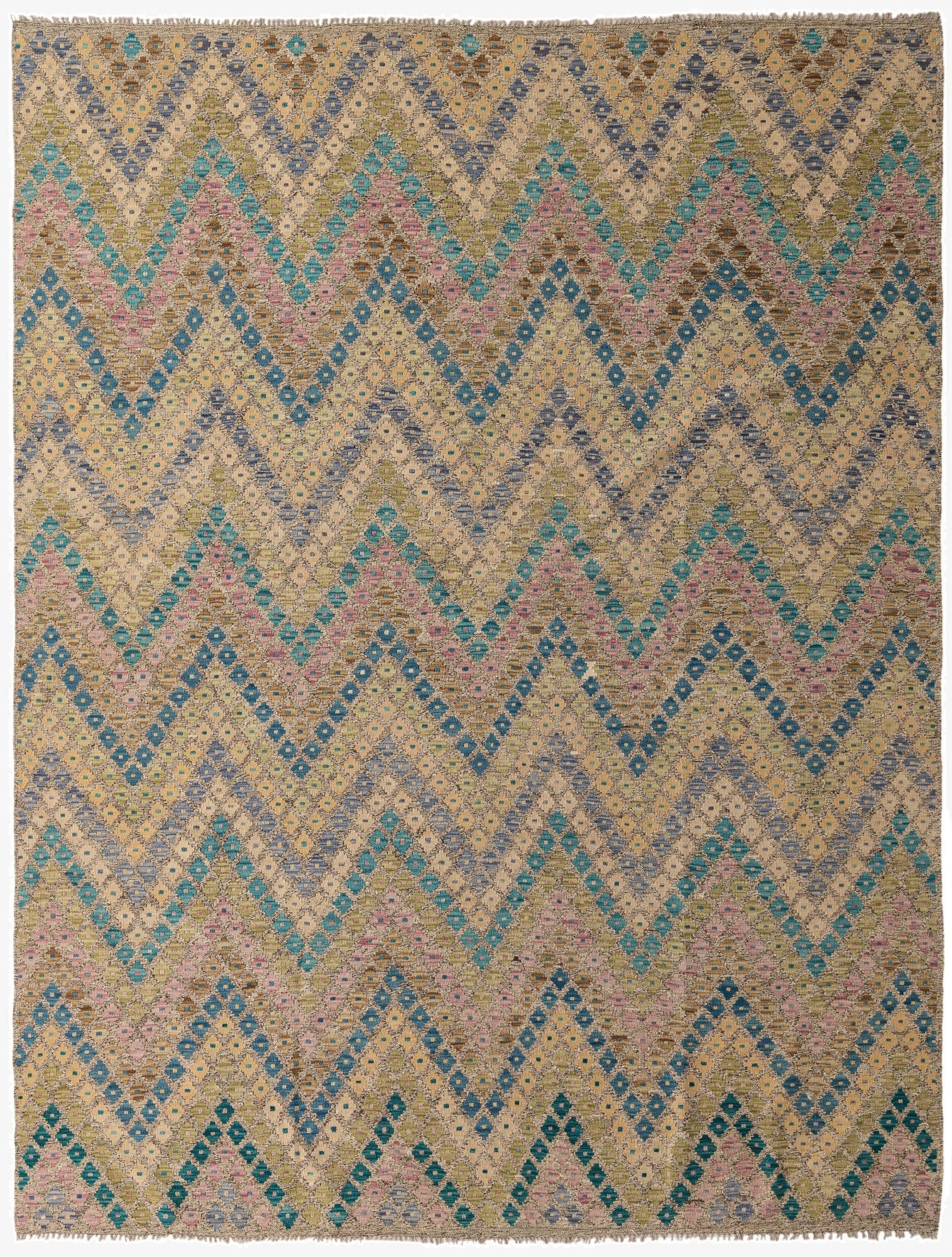 8' 7 x 11' 4  Hand Woven Kilim Modern Wool Rug