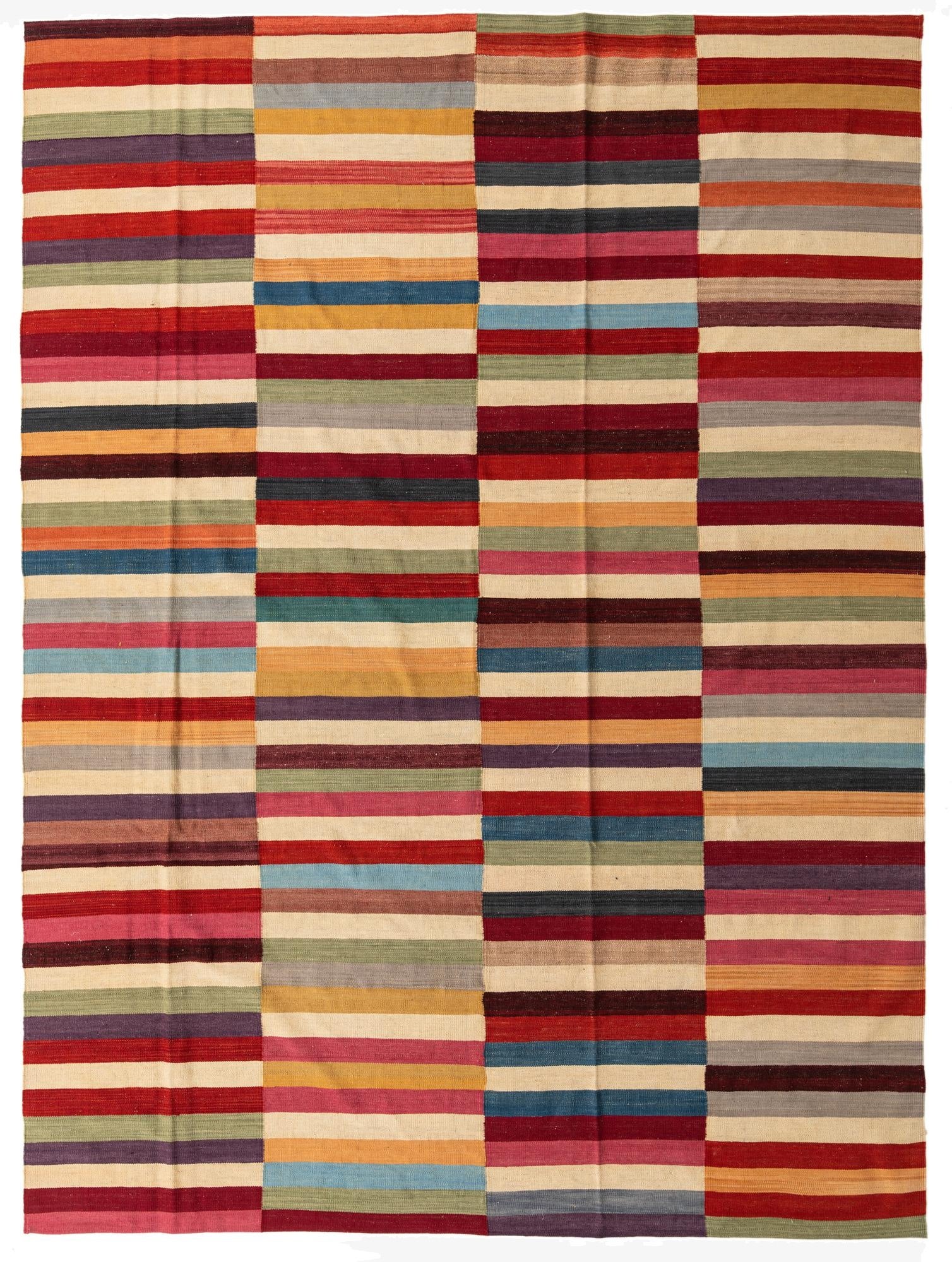  8' 2 x 11' 1  Hand Woven Kilim Modern Wool Rug