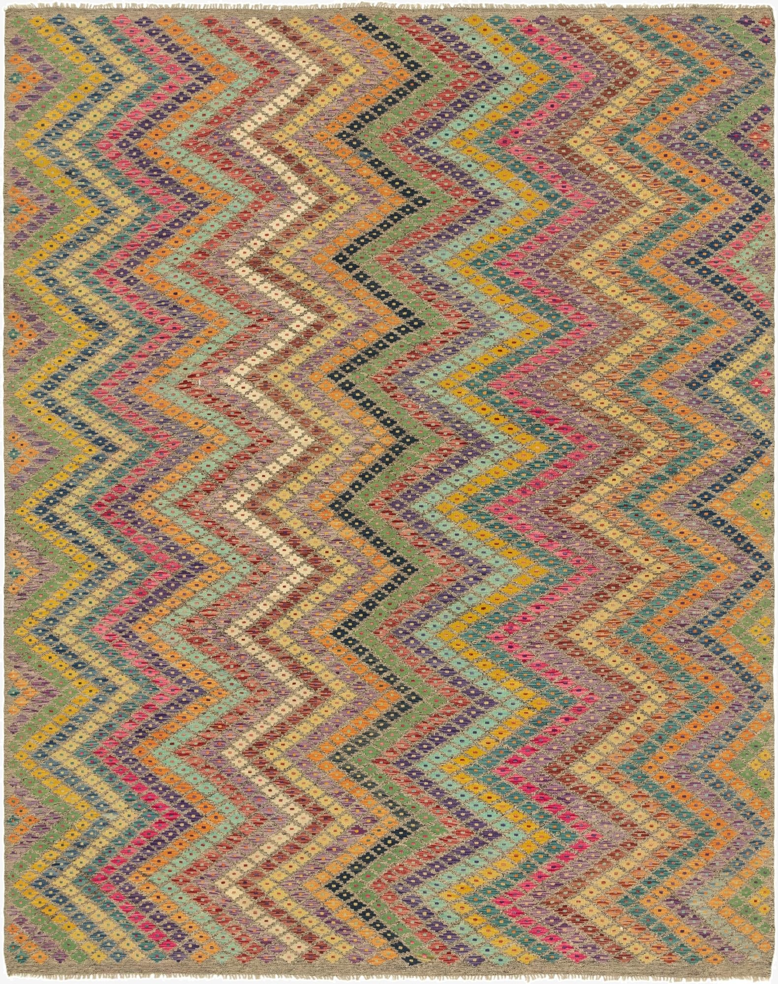  8' 8 x 11' 2  Hand Woven Kilim Modern Wool Rug