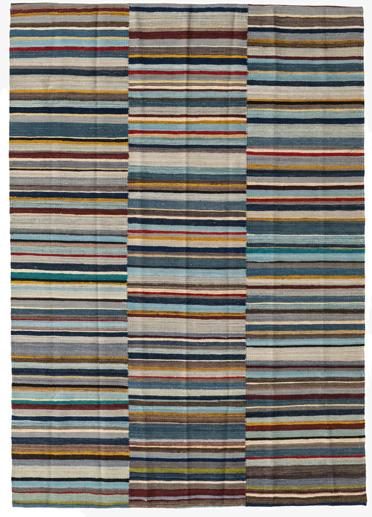  4' 8 x 6' 5  Hand Woven Kilim Modern Wool Rug