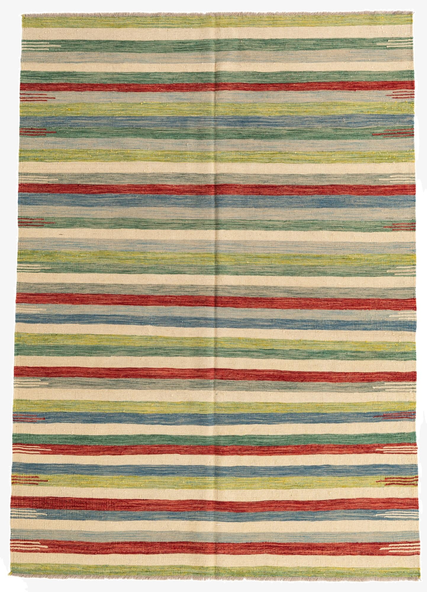  5' 9 x 8' 1  Hand Woven Kilim Modern Wool Rug