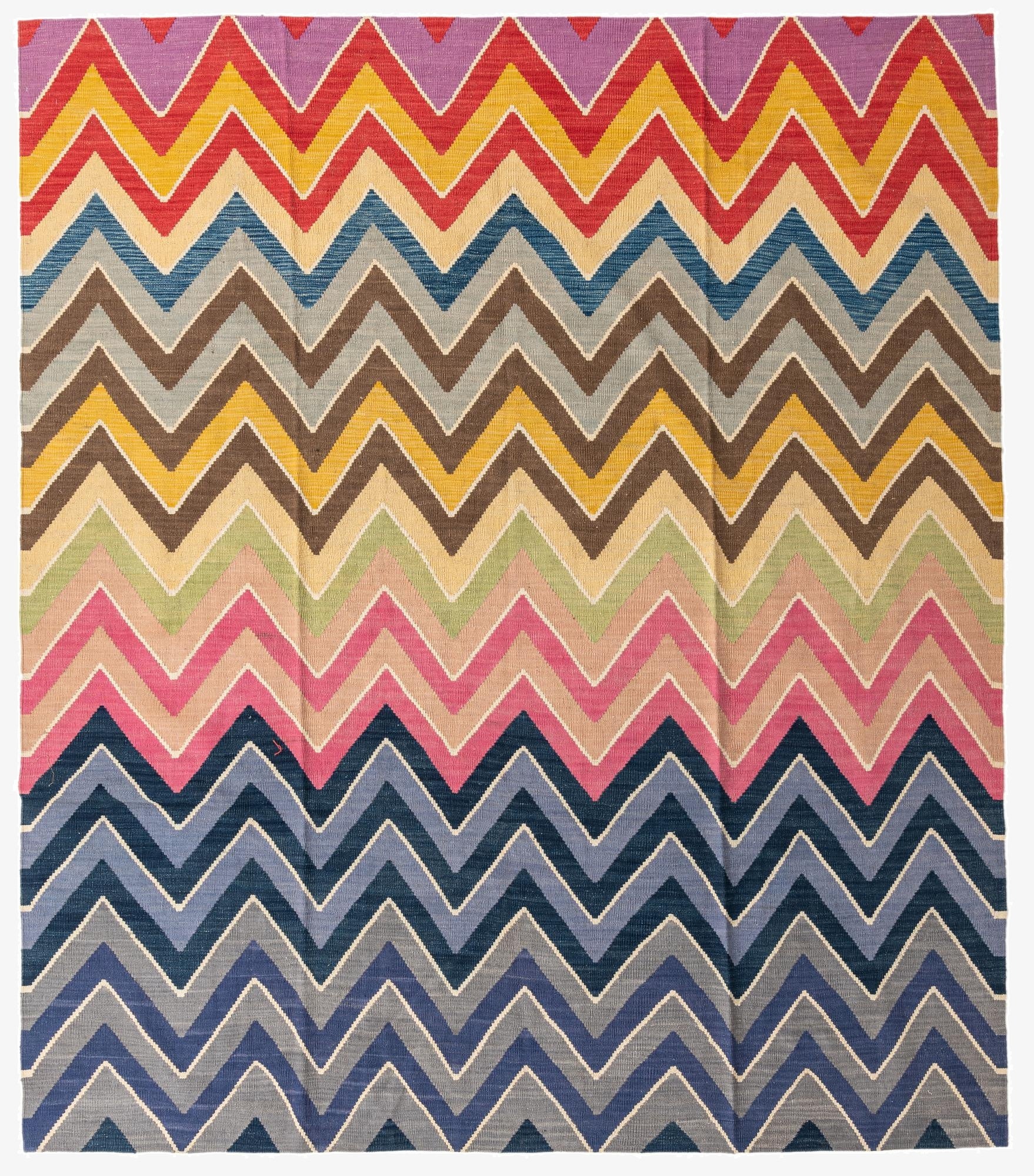  8' 8 x 9' 10  Hand Woven Kilim Modern Wool Rug