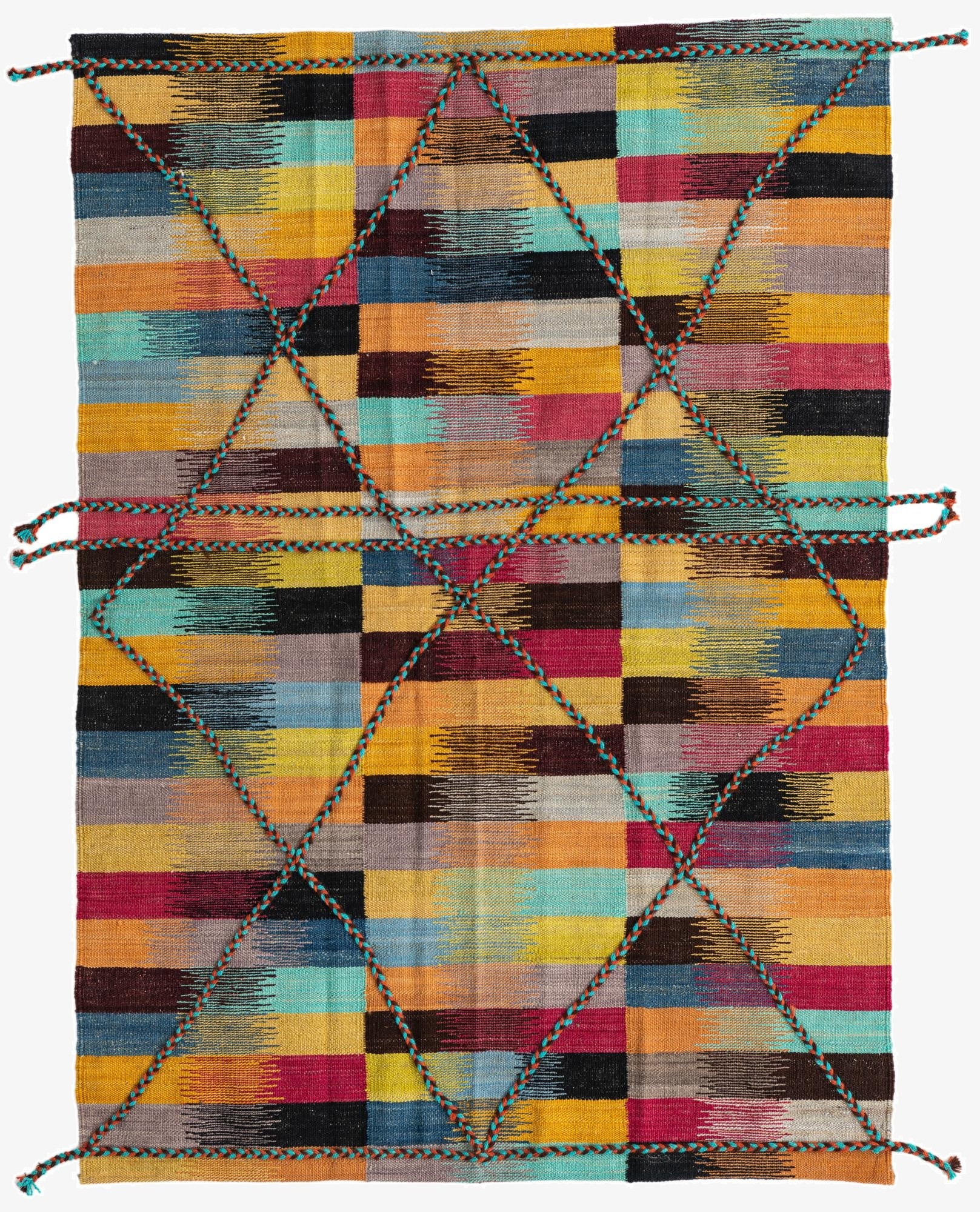  4' 2 x 6'  Hand Woven Kilim Modern Wool Rug