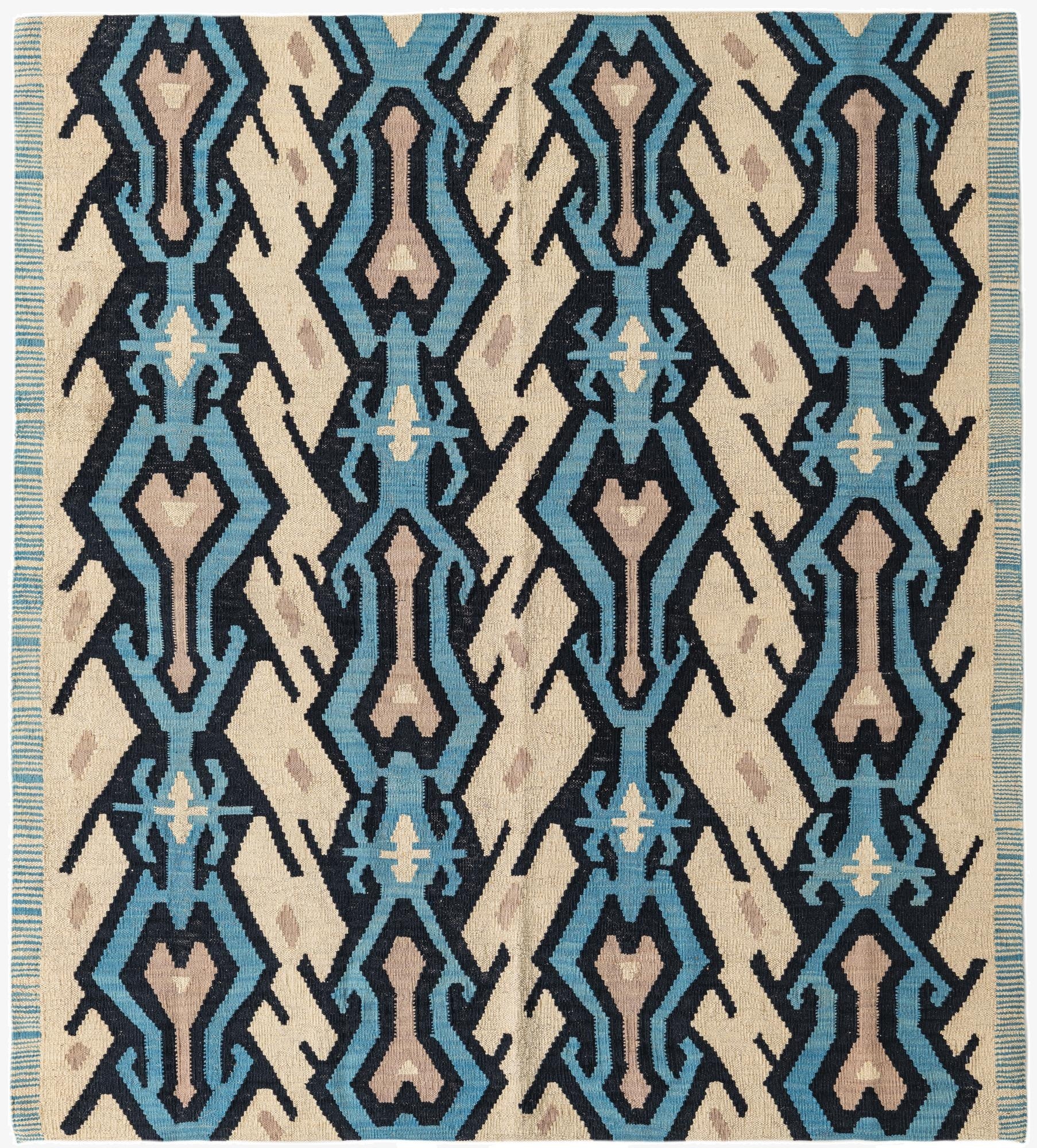  5' 6 x 6' 1  Hand Woven Kilim Modern Wool Rug