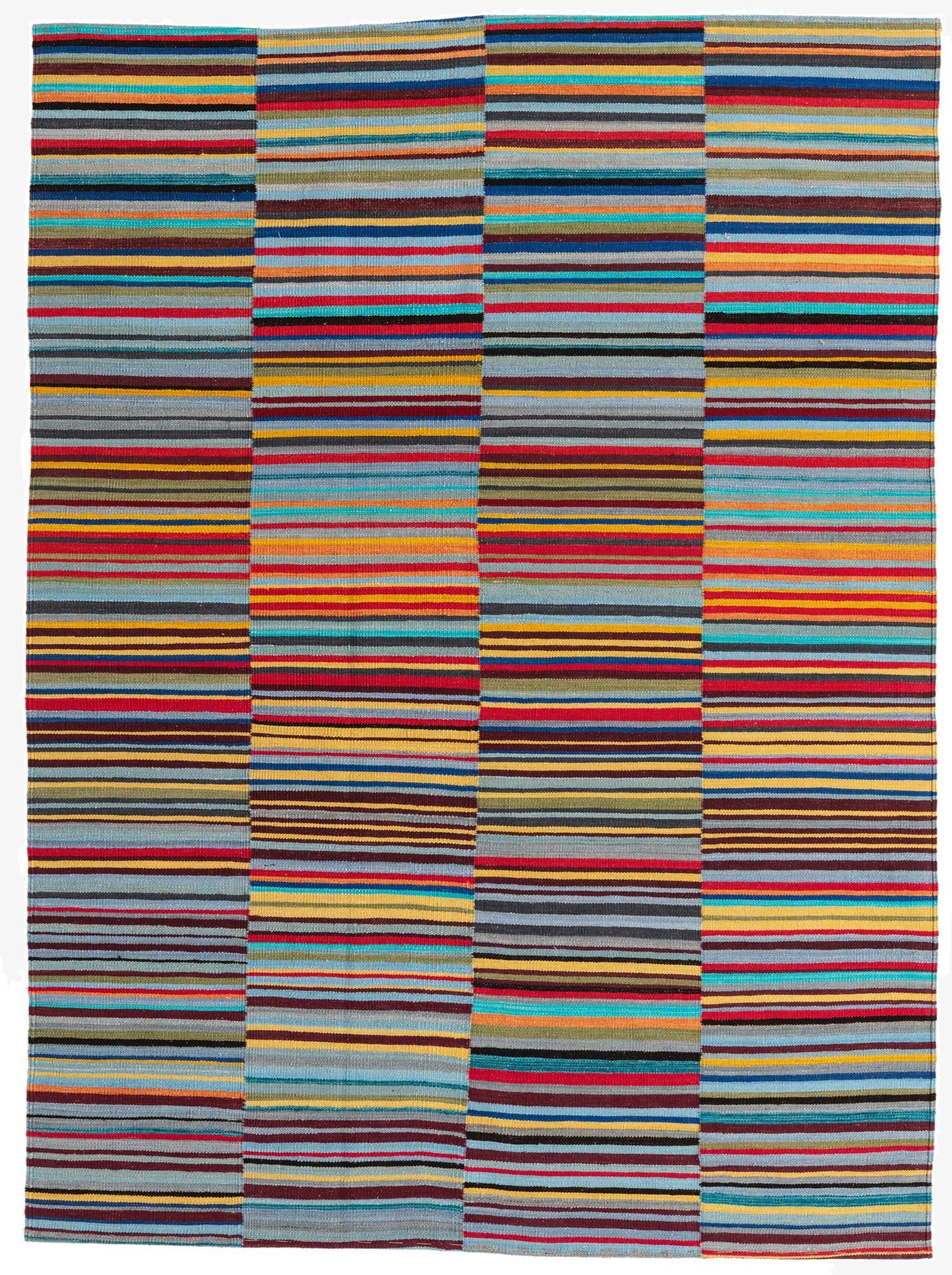  5' 8 x 7' 8  Hand Woven Kilim Modern Wool Rug