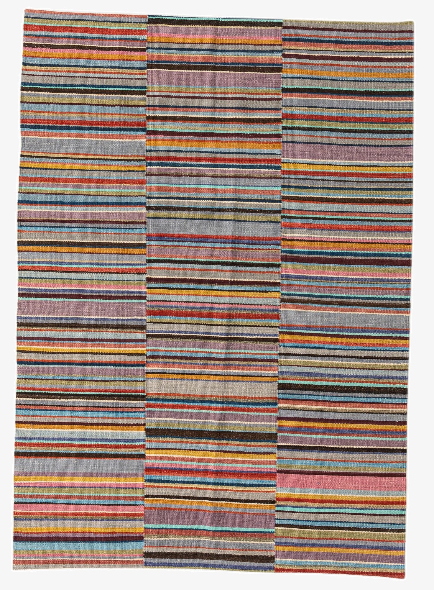  4' 7 x 6' 5  Hand Woven Kilim Modern Wool Rug
