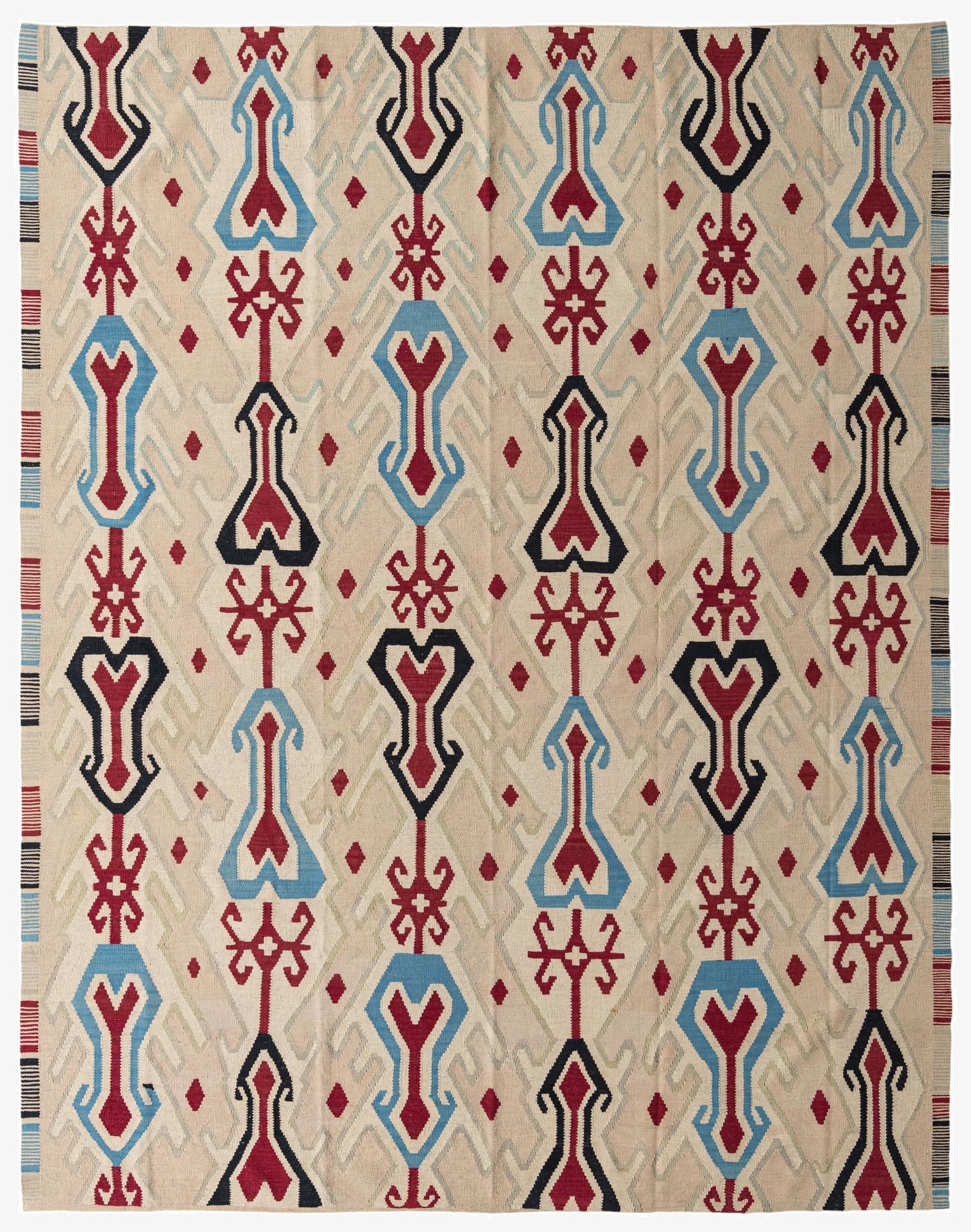  9' x 11' 3  Hand Woven Kilim Modern Wool Rug