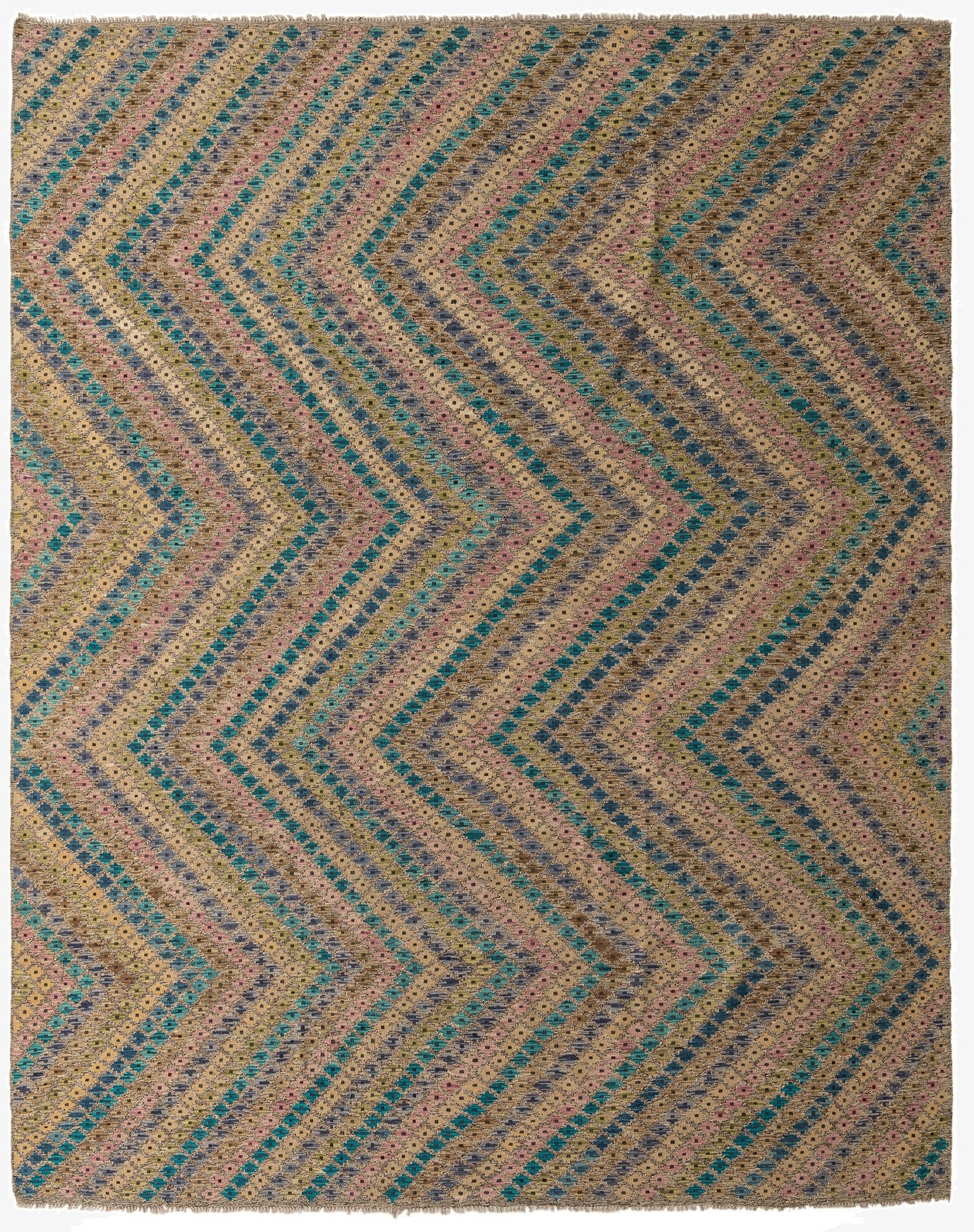  10' 1 x 13'  Hand Woven Kilim Modern Wool Rug