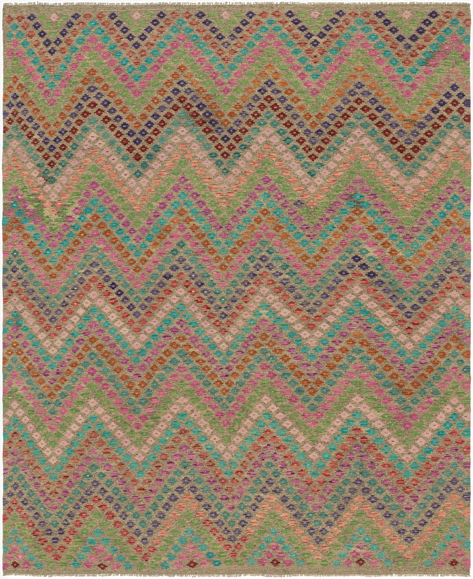  10' 4 x 13'  Hand Woven Kilim Modern Wool Rug
