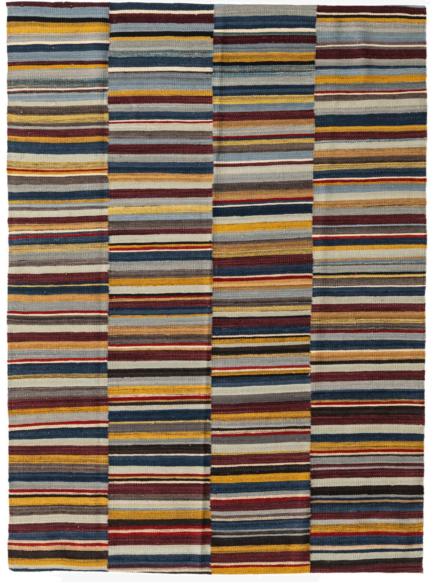  4' 9 x 6' 5  Hand Woven Kilim Modern Wool Rug