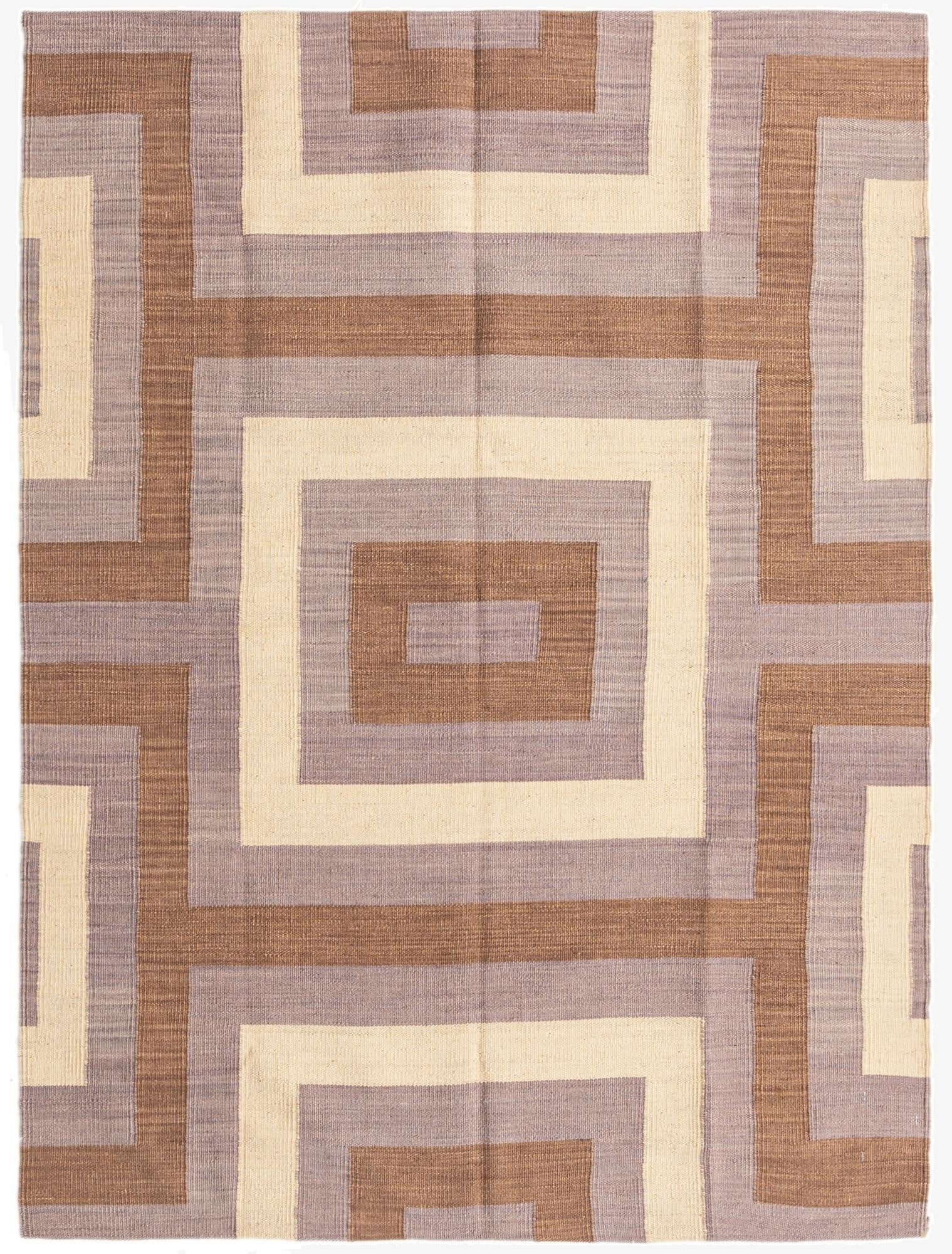  4' 3 x 5' 10  Hand Woven Kilim Modern Wool Rug