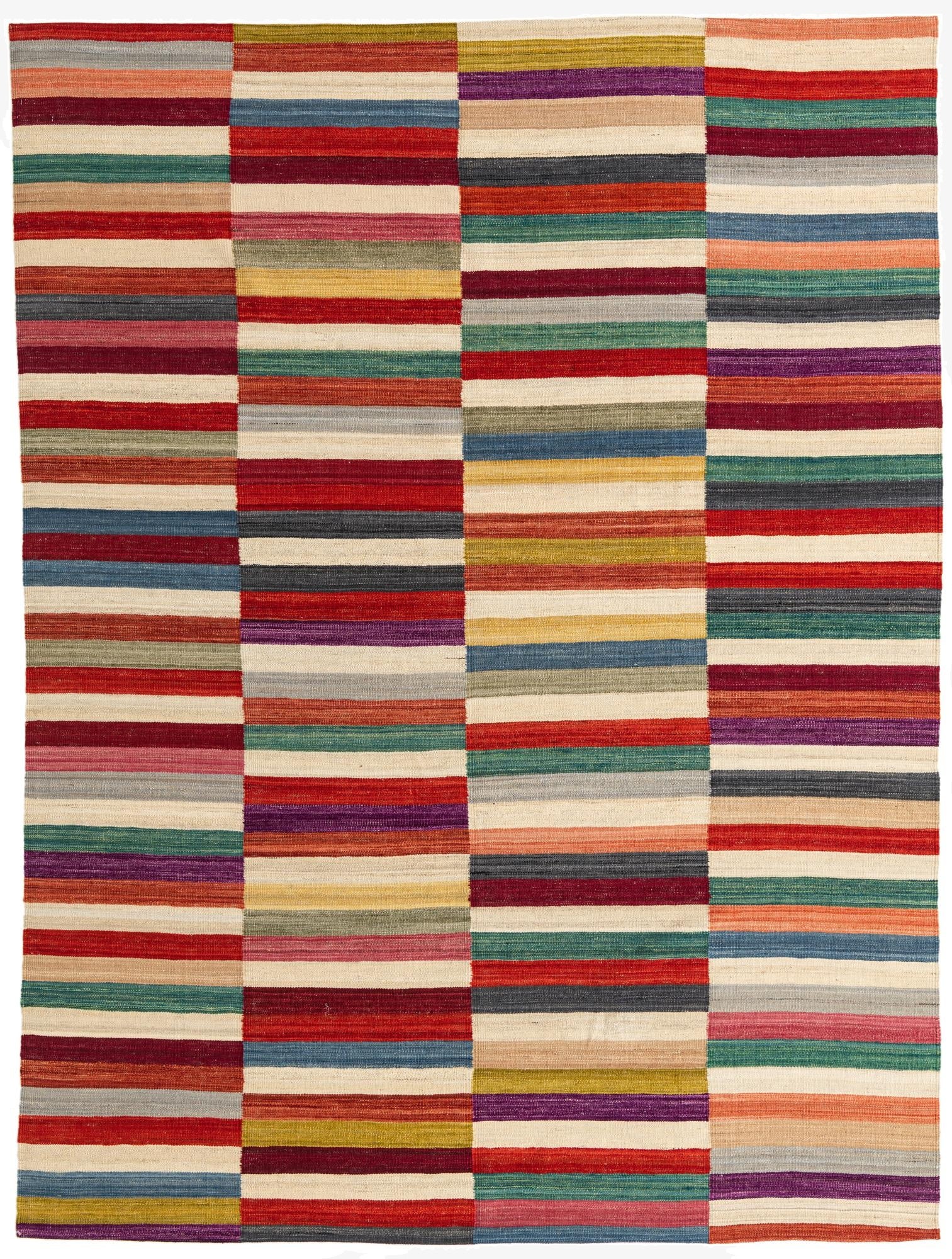  7' x 9' 3  Hand Woven Kilim Modern Wool Rug