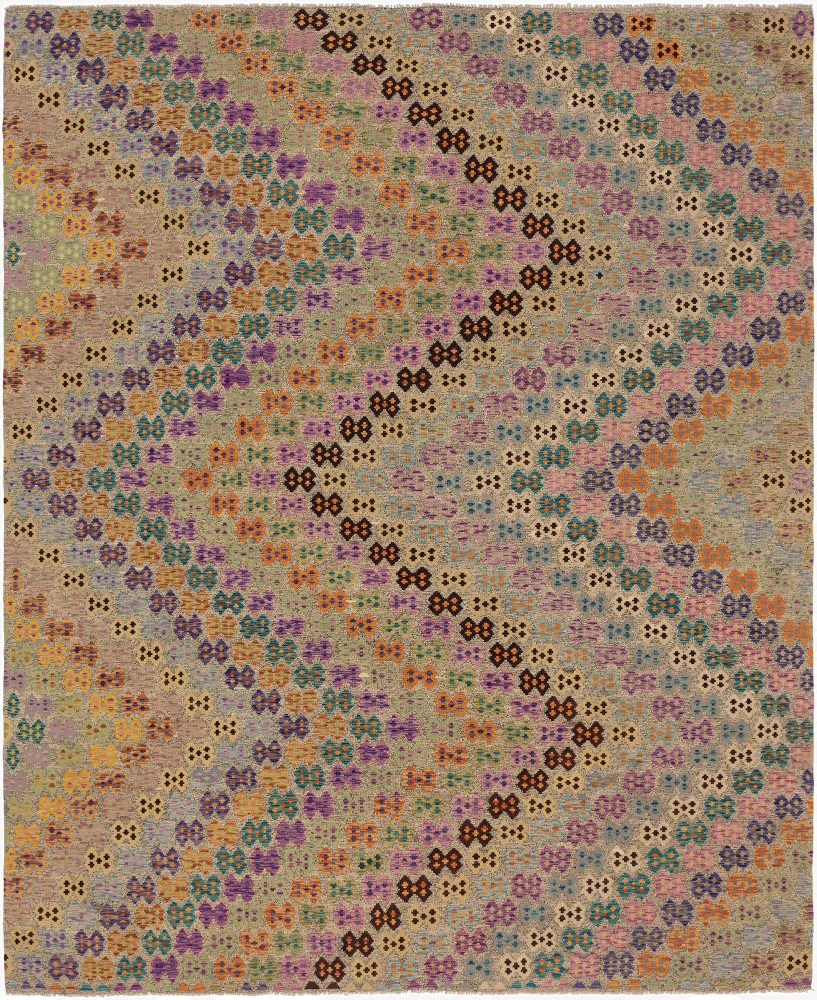  10' 9 x 12' 10  Hand Woven Kilim Modern Wool Rug